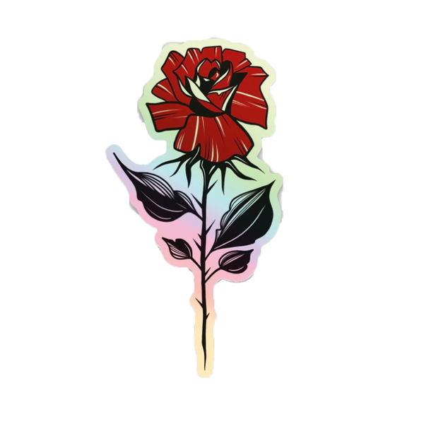 Death Rose Holographic Sticker
